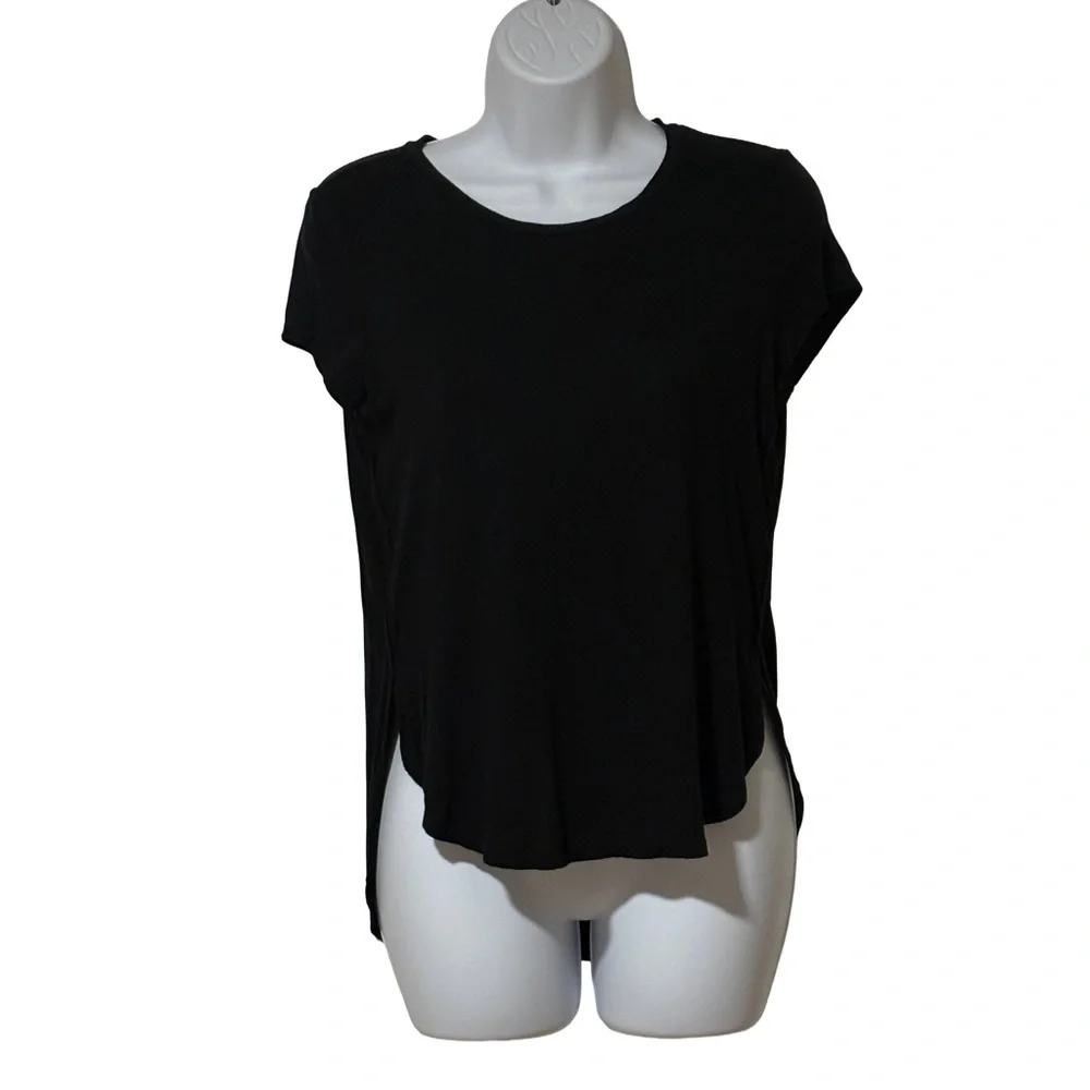 Old Navy Black Short Sleeve Oversized Hi-Lo Tee